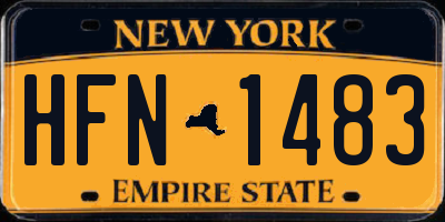 NY license plate HFN1483