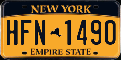NY license plate HFN1490