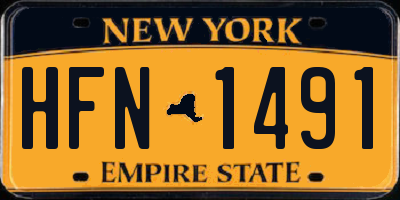 NY license plate HFN1491