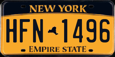 NY license plate HFN1496