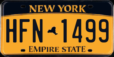 NY license plate HFN1499