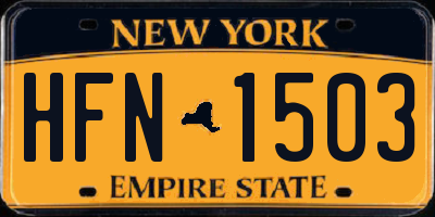 NY license plate HFN1503