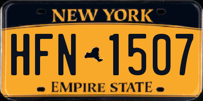 NY license plate HFN1507