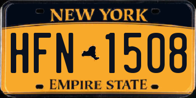 NY license plate HFN1508
