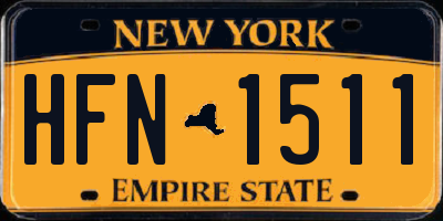 NY license plate HFN1511