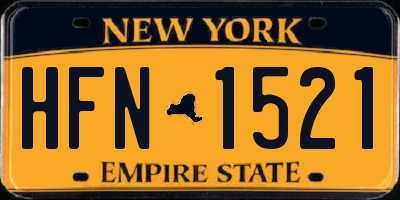 NY license plate HFN1521