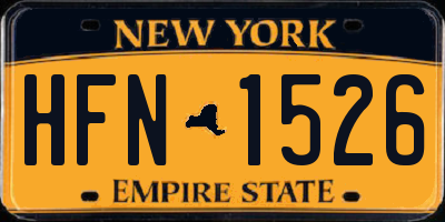 NY license plate HFN1526