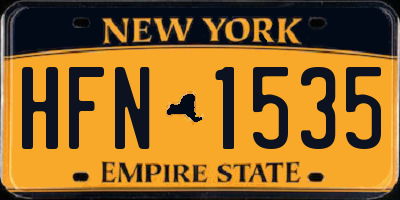 NY license plate HFN1535