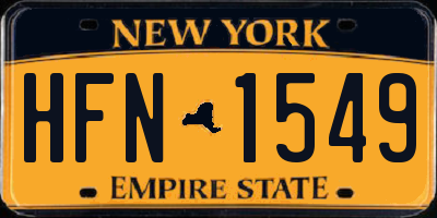 NY license plate HFN1549