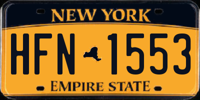 NY license plate HFN1553