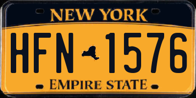 NY license plate HFN1576