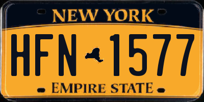 NY license plate HFN1577