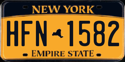 NY license plate HFN1582