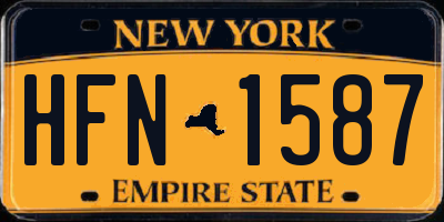 NY license plate HFN1587