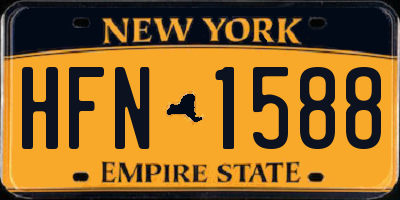 NY license plate HFN1588