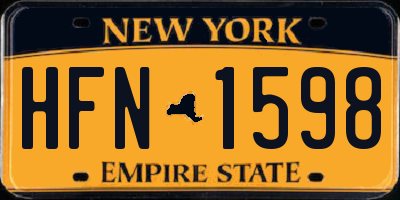 NY license plate HFN1598