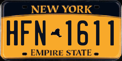 NY license plate HFN1611