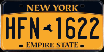 NY license plate HFN1622