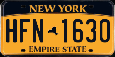 NY license plate HFN1630