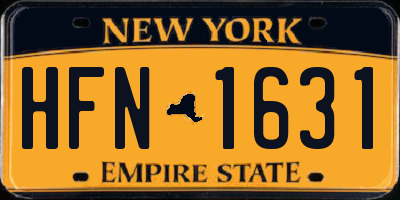 NY license plate HFN1631