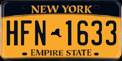 NY license plate HFN1633