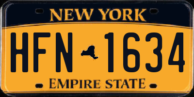 NY license plate HFN1634
