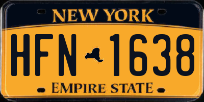 NY license plate HFN1638