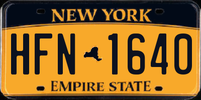 NY license plate HFN1640