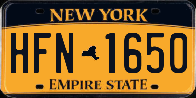 NY license plate HFN1650