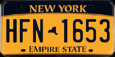 NY license plate HFN1653