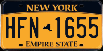 NY license plate HFN1655