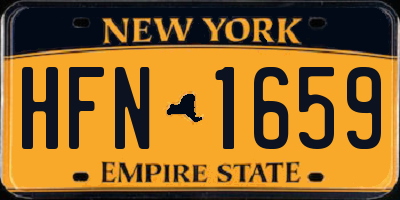 NY license plate HFN1659