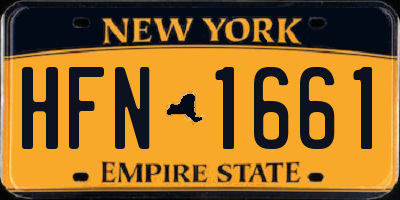 NY license plate HFN1661