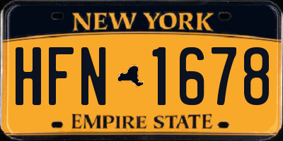 NY license plate HFN1678