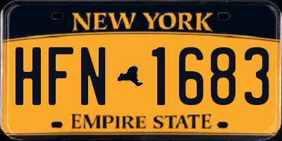 NY license plate HFN1683