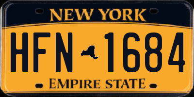 NY license plate HFN1684