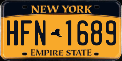 NY license plate HFN1689