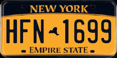 NY license plate HFN1699