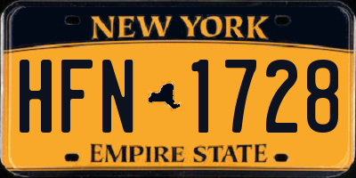 NY license plate HFN1728