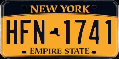 NY license plate HFN1741