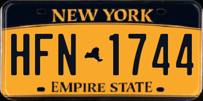 NY license plate HFN1744