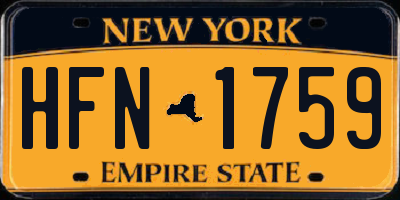 NY license plate HFN1759
