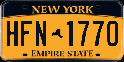 NY license plate HFN1770