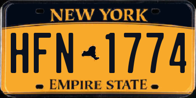 NY license plate HFN1774