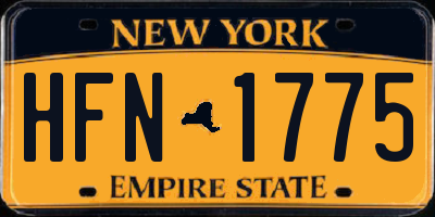 NY license plate HFN1775