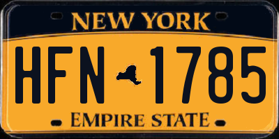 NY license plate HFN1785