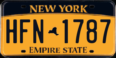 NY license plate HFN1787