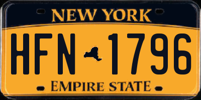 NY license plate HFN1796