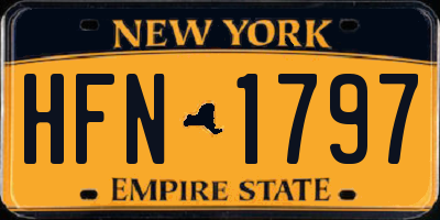 NY license plate HFN1797