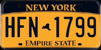 NY license plate HFN1799